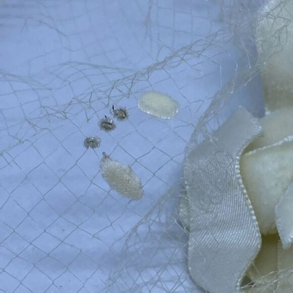 Vintage White & Cream Tulle Head Piece - Picture 5 of 6